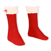 Miranda Lace Socks Knee Hi Red